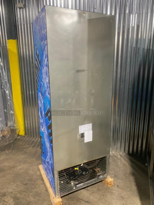BRAND NEW! Imbera! Late Model! Commercial Black Single Glass Swing Door Reach In Merchandiser Refrigerator! Energy Star Certified! With Poly Coated Wire Racks! Model: G319 R2! 115V! With Legs! - Image 4 of 11