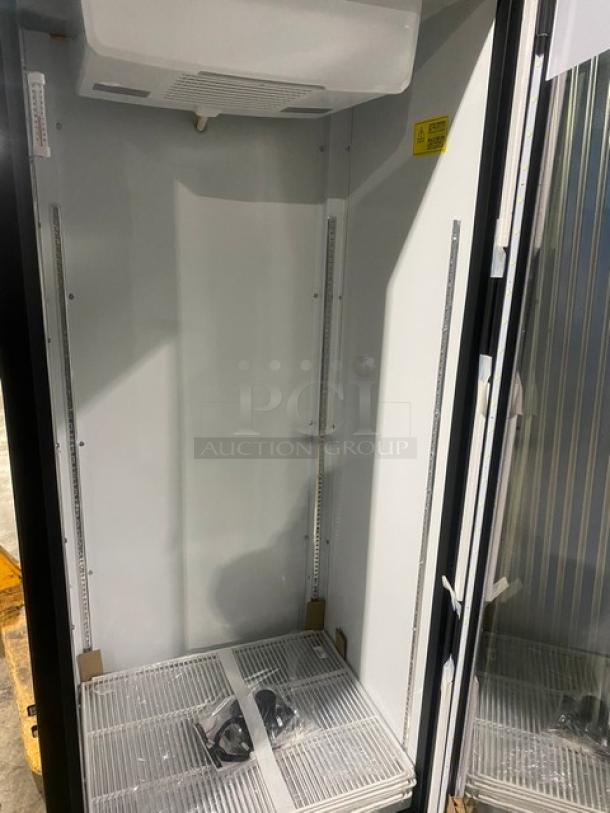 BRAND NEW! Imbera! Late Model! Commercial Black Single Glass Swing Door Reach In Merchandiser Refrigerator! Energy Star Certified! With Poly Coated Wire Racks! Model: G319 R2! 115V! With Legs! - Image 6 of 11