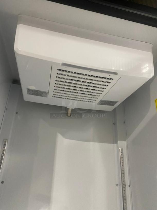 BRAND NEW! Imbera! Late Model! Commercial Black Single Glass Swing Door Reach In Merchandiser Refrigerator! Energy Star Certified! With Poly Coated Wire Racks! Model: G319 R2! 115V! With Legs! - Image 7 of 11