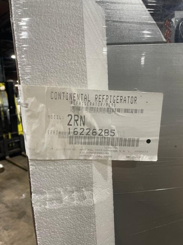 NEW! Continental Commercial Stainless Steel Solid 2 Door Reach In Refrigerator! Energy Star Certified! Model: 2RN SN: 16226285! - Image 9 of 9