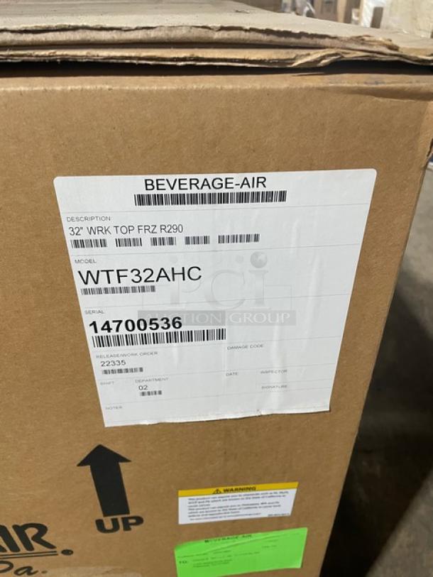 BRAND NEW! Beverage-Air Commercial Stainless Steel Solid Single Door Flat Top Worktop Freezer! Energy Star Certified! With Poly Coated Wire Racks! Model: WTF32AHC SN: 14700536! 115V 1 Phase! - Image 4 of 12
