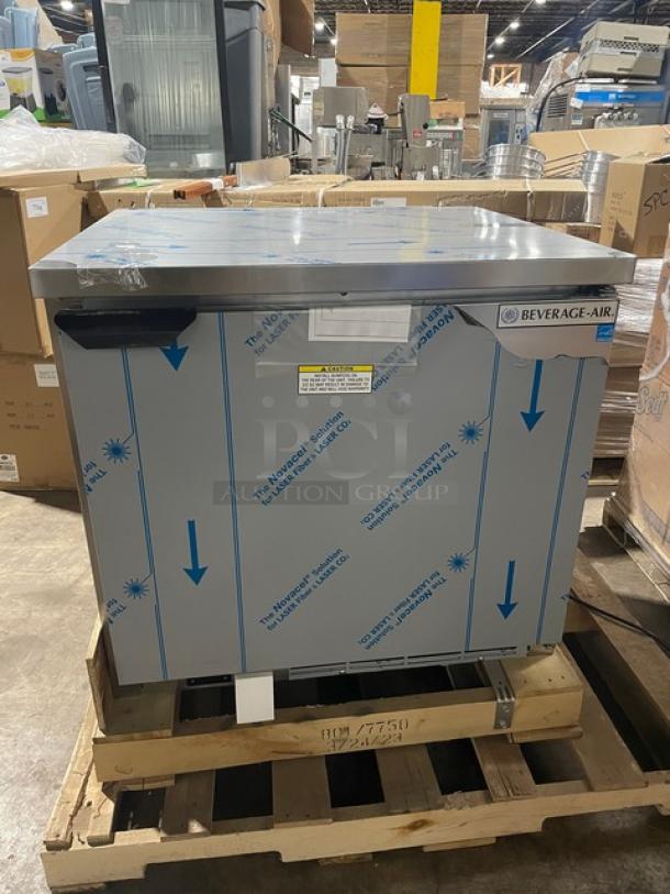 BRAND NEW! Beverage-Air Commercial Stainless Steel Solid Single Door Flat Top Worktop Freezer! Energy Star Certified! With Poly Coated Wire Racks! Model: WTF32AHC SN: 14700536! 115V 1 Phase! - Image 6 of 12