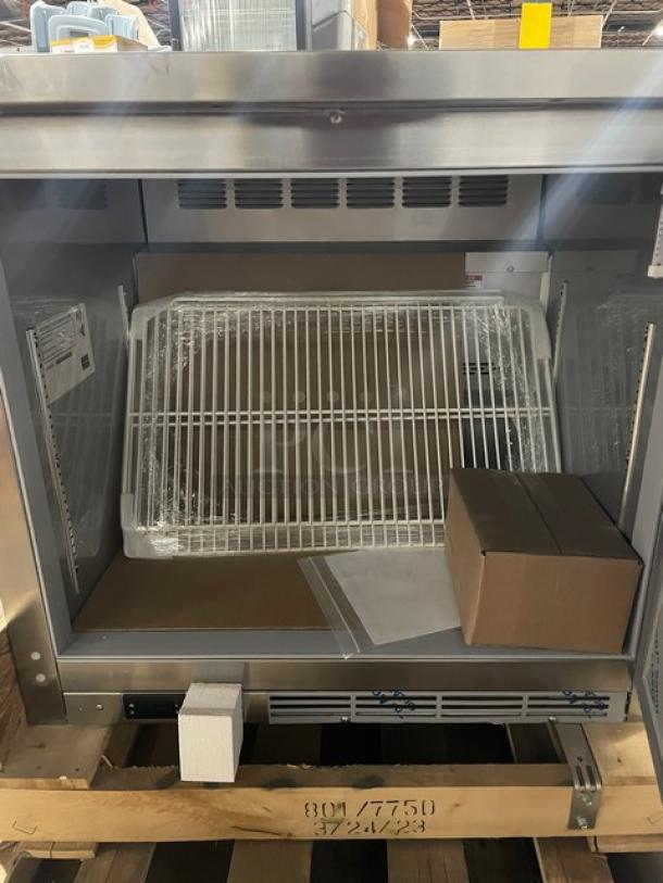 BRAND NEW! Beverage-Air Commercial Stainless Steel Solid Single Door Flat Top Worktop Freezer! Energy Star Certified! With Poly Coated Wire Racks! Model: WTF32AHC SN: 14700536! 115V 1 Phase! - Image 10 of 12