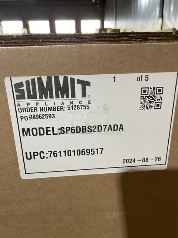 BRAND NEW! Summit! 2024! Late Model! Accucold Series Commercial Stainless Steel 2 Drawer 24" Wide All-Refrigerator! Model: SP6DBS2D7ADA SN: 2024041067! - Image 5 of 6