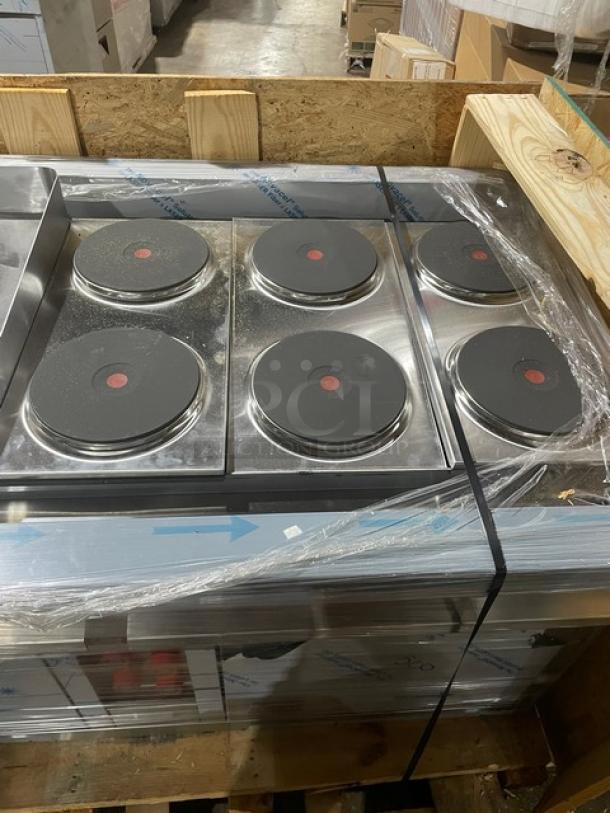 BRAND NEW! Lang Commercial Stainless Steel Electric Powered Heavy Duty Flat Griddle/6-Burner French Plate Split-Top Range! With Double Oven Base! Model: R60S-ATJ SN: R600623A0001! - Image 11 of 13