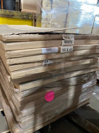 BRAND NEW! FULL PALLET! Commercial White 30”x40” Butcher Paper! 19X Your Bid!