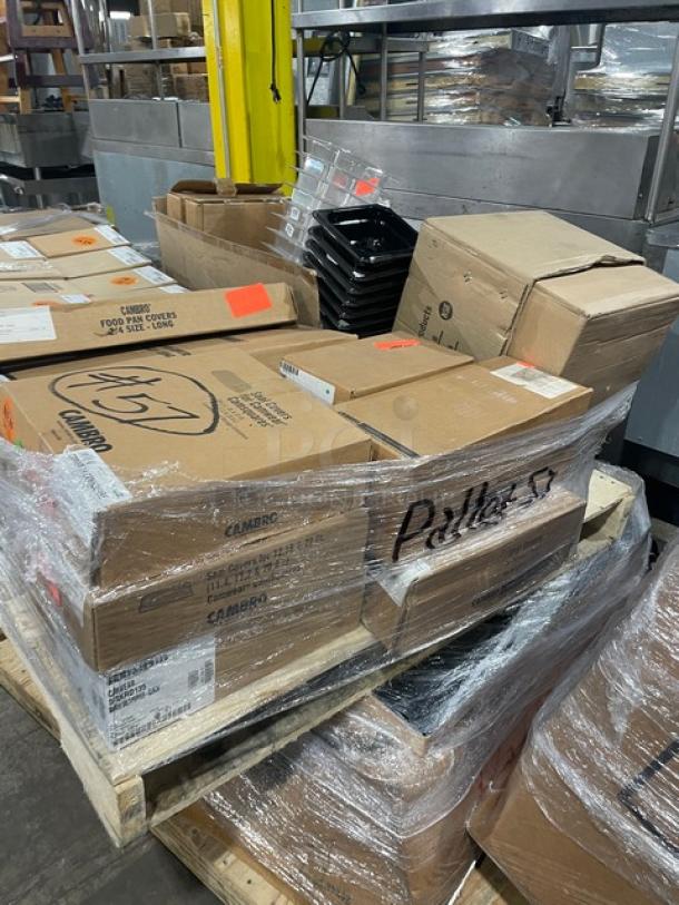 BRAND NEW! MIXED PALLET! Cambro Camwear Series Commercial Black 1/6-Size 2.5" Deep Food Pan! Model: 62CW110! With Cambro Camwear Series Commercial Clear 1/6-Size 5" Deep Colander Pan! Model: 65CLRCW135! With Cambro Commercial Beige 9" Serving Tongs! Model: TG9133! & Much MORE! 126X Your Bid! - Image 3 of 8