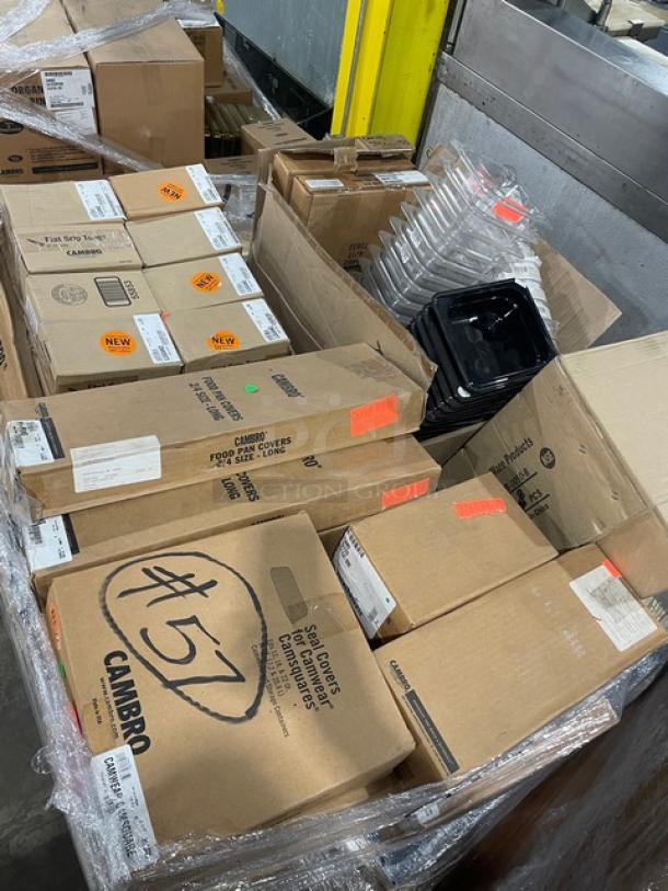 BRAND NEW! MIXED PALLET! Cambro Camwear Series Commercial Black 1/6-Size 2.5" Deep Food Pan! Model: 62CW110! With Cambro Camwear Series Commercial Clear 1/6-Size 5" Deep Colander Pan! Model: 65CLRCW135! With Cambro Commercial Beige 9" Serving Tongs! Model: TG9133! & Much MORE! 126X Your Bid! - Image 8 of 8