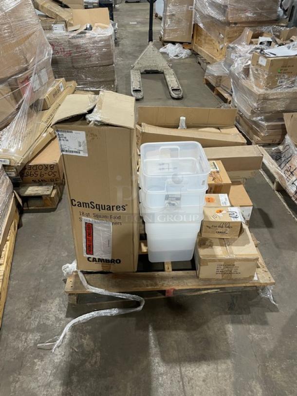 BRAND NEW! MIXED PALLET! Cambro Lugano Series Commercial Clear 9" Easy Grip Tongs! Model: TGG9135! With Carlisle Sparta Spectrum Galaxy Series Commercial White 2" Wide Pastry/Basting Brush! With Nylon Bristles! Model: 4039102! With Carlisle Commercial Melamine Heavy Duty 10"x14" Rectangular 6-Compartment Meal Tray! Model: 4398050! With Cambro CamSquares Series Commercial Translucent 18 Qt. Square Food Storage Container! Model: 18SFSPP190! With Carlisle Flo-Pac Series Commercial Black 24" Straight Blade Squeegee! Model: 361202400! & MORE! 44X Your Bid! - Image 3 of 9