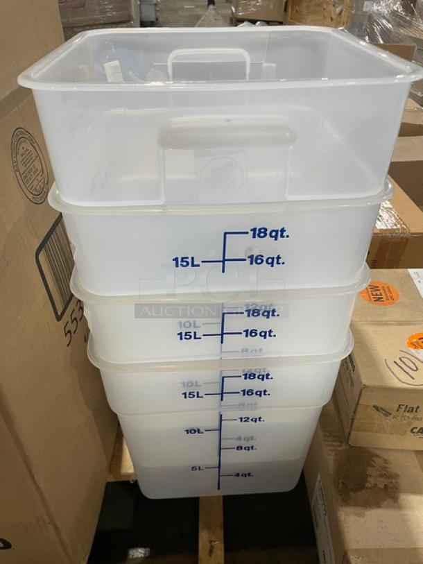 BRAND NEW! MIXED PALLET! Cambro Lugano Series Commercial Clear 9" Easy Grip Tongs! Model: TGG9135! With Carlisle Sparta Spectrum Galaxy Series Commercial White 2" Wide Pastry/Basting Brush! With Nylon Bristles! Model: 4039102! With Carlisle Commercial Melamine Heavy Duty 10"x14" Rectangular 6-Compartment Meal Tray! Model: 4398050! With Cambro CamSquares Series Commercial Translucent 18 Qt. Square Food Storage Container! Model: 18SFSPP190! With Carlisle Flo-Pac Series Commercial Black 24" Straight Blade Squeegee! Model: 361202400! & MORE! 44X Your Bid! - Image 5 of 9