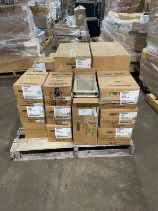 BRAND NEW! MIXED PALLET! Cambro Commercial Speckled Gray 12"x5" Versa Organizer Bin! Model: 5412CBP480! With Cambro H-Pan Series Commercial Amber 1/4-Size 2.5" Deep High-Heat Food Pan! Model: 42HP150! With Cambro H-Pan Series Commercial Amber 1/4-Size 6" Deep High-Heat Food Pan! Model: 46HP150! With Cambro Camwear Series Commercial Black 1/6-Size Food Pan Lid/Cover! Model: 60CWCH110! & More! 72X Your Bid!