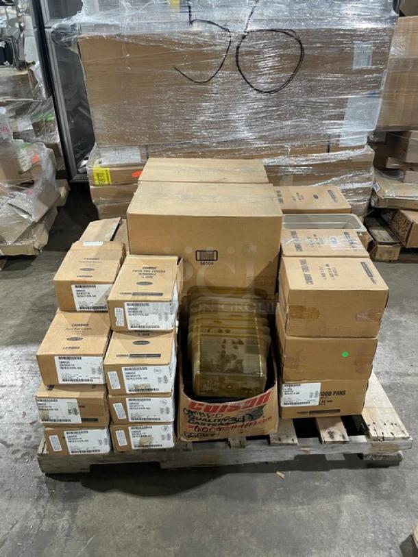 BRAND NEW! MIXED PALLET! Cambro Commercial Speckled Gray 12"x5" Versa Organizer Bin! Model: 5412CBP480! With Cambro H-Pan Series Commercial Amber 1/4-Size 2.5" Deep High-Heat Food Pan! Model: 42HP150! With Cambro H-Pan Series Commercial Amber 1/4-Size 6" Deep High-Heat Food Pan! Model: 46HP150! With Cambro Camwear Series Commercial Black 1/6-Size Food Pan Lid/Cover! Model: 60CWCH110! & More! 72X Your Bid! - Image 2 of 11