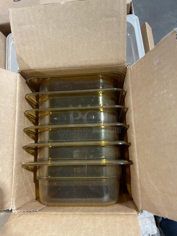 BRAND NEW! MIXED PALLET! Cambro Commercial Speckled Gray 12"x5" Versa Organizer Bin! Model: 5412CBP480! With Cambro H-Pan Series Commercial Amber 1/4-Size 2.5" Deep High-Heat Food Pan! Model: 42HP150! With Cambro H-Pan Series Commercial Amber 1/4-Size 6" Deep High-Heat Food Pan! Model: 46HP150! With Cambro Camwear Series Commercial Black 1/6-Size Food Pan Lid/Cover! Model: 60CWCH110! & More! 72X Your Bid! - Image 9 of 11