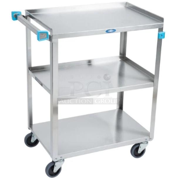 BRAND NEW! Lakeside Commercial Stainless Steel Medium Duty 3-Tier Utility/Bussing Cart! With 500 Lb. Capacity! With Raised Ledges! Model: 422! On Casters! - Image 1 of 8