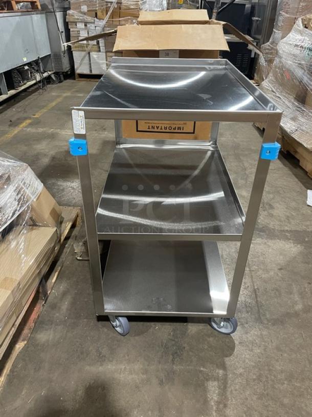 BRAND NEW! Lakeside Commercial Stainless Steel Medium Duty 3-Tier Utility/Bussing Cart! With 500 Lb. Capacity! With Raised Ledges! Model: 422! On Casters! - Image 4 of 8