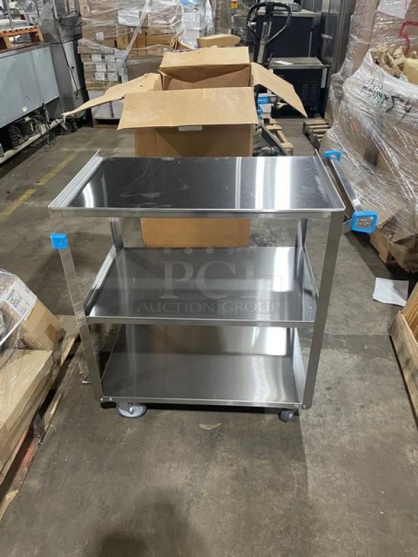 BRAND NEW! Lakeside Commercial Stainless Steel Medium Duty 3-Tier Utility/Bussing Cart! With 500 Lb. Capacity! With Raised Ledges! Model: 422! On Casters! - Image 5 of 8