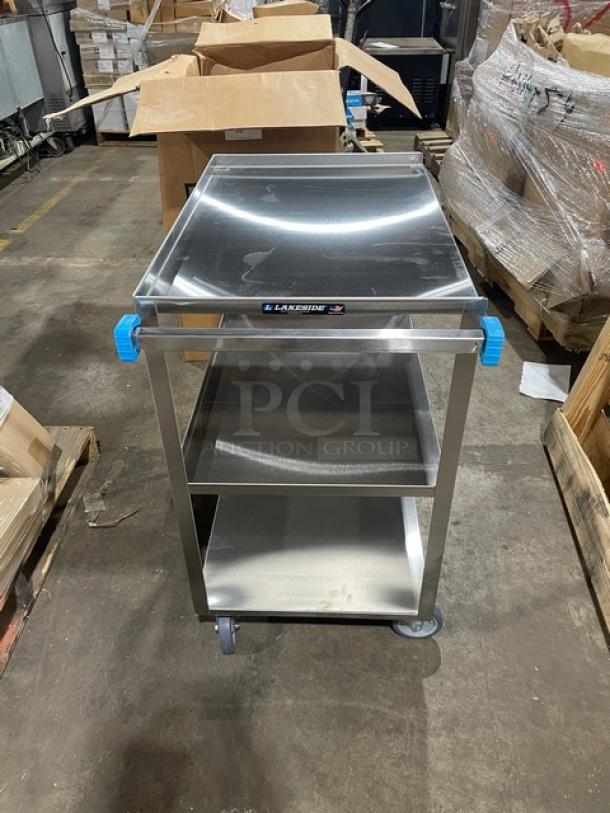 BRAND NEW! Lakeside Commercial Stainless Steel Medium Duty 3-Tier Utility/Bussing Cart! With 500 Lb. Capacity! With Raised Ledges! Model: 422! On Casters! - Image 6 of 8