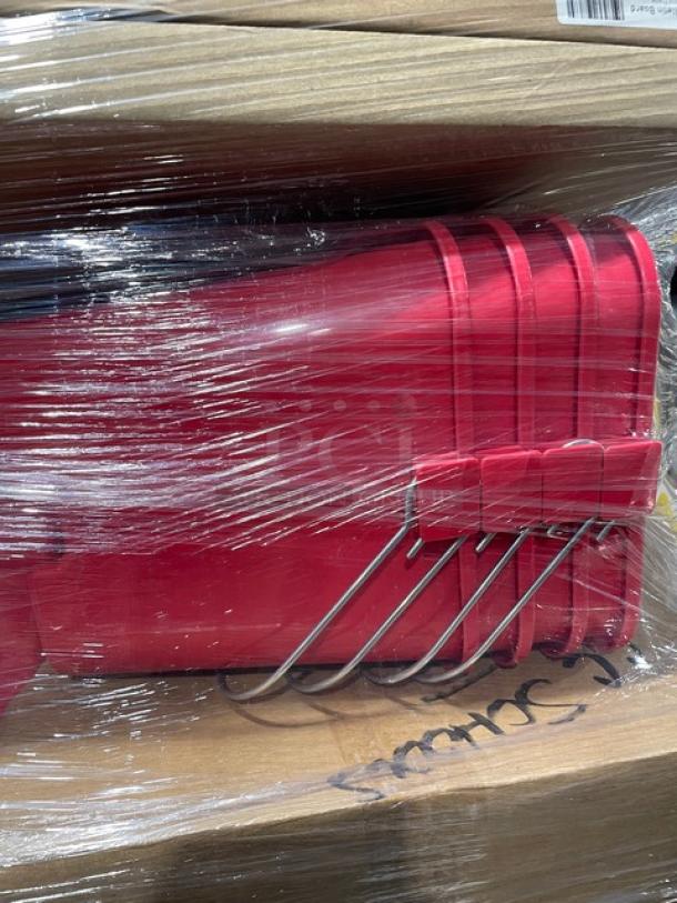 Brand new mixed pallet with commercial kitchenware, including Edlund can opener, Lorell cork board, Taylor scale, wrapped in plastic.