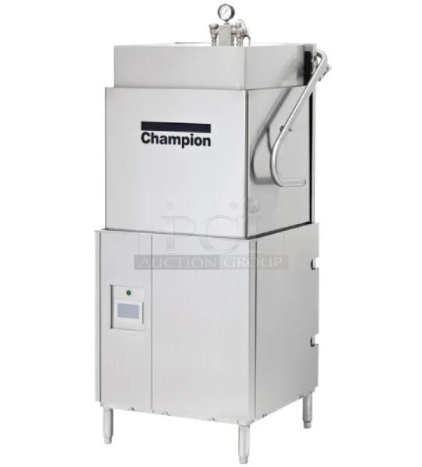 BRAND NEW! Champion Commercial Stainless Steel Electric Powered Door-Type High-Temperature Dishwashing Machine! With Booster! Model: DH6000 SN: D231023511! 208V 3 Phase! On Legs! - Image 1 of 1