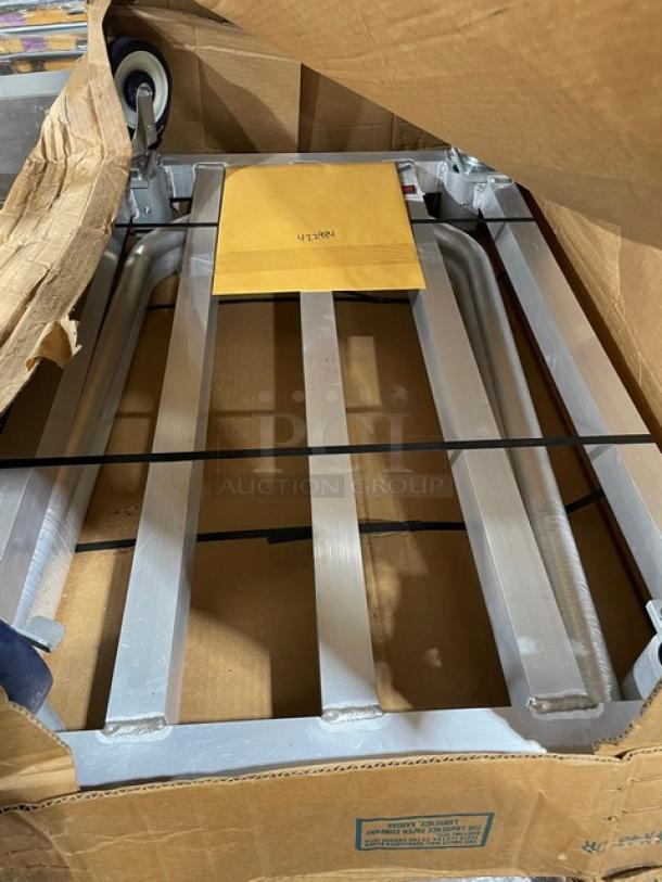 BRAND NEW! New Age Industries Commercial Aluminum Double-Sided Mat Cart! Model: 51087! On Casters! - Image 3 of 7