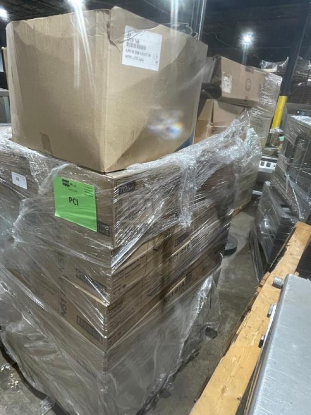 BRAND NEW! MIXED PALLET! Tork Commercial White 1/8-Fold Universal Dinner Napkin! Model: N5181A! With Flat Tech Commercial 1/4" Thread Equalizing Table Leveler! Model: FRB1003A01! With Rubbermaid BRUTE Series Commercial White 44 Gal. Round Waste Can Lid/Cover! Model: FG264560WHT! With Admiral Craft Commercial 12" Mesh Skimmer! Model: WSK-12! & MORE! 30X Your Bid! - Image 2 of 8
