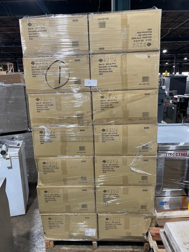 BRAND NEW! FULL PALLET! Direct Pack Commercial Black 10"x10" Microwavable Take-Out/Entrée Container Base! 220 Per Case! Model DPI-10-PP-B! 28X Your Bid! - Image 1 of 7