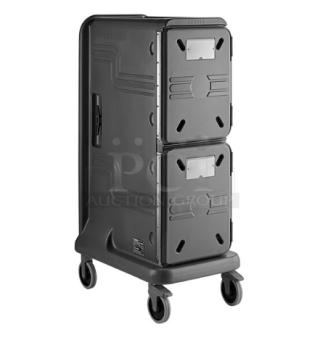 NEW! OUT OF THE BOX! Cambro Pro Cart Ultra Series Commercial Charcoal Gray Non-Electric Insulated Pan Carrier! With 2-Passive Compartments! On Casters!