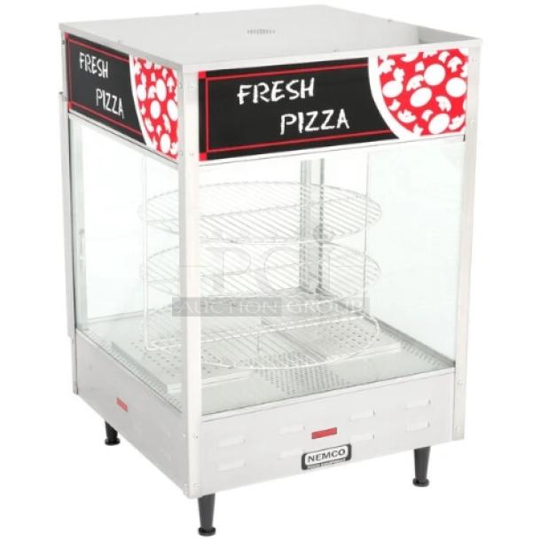 BRAND NEW! Nemco Commercial Stainless Steel Electric Powered Countertop 3-Tier Heated Pizza Merchandiser Display Case! With 18" Rotating Display Rack! Model: 6451 SN: 24072407! 120V! - Image 1 of 11