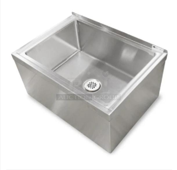 BRAND NEW! John Boos Commercial Stainless Steel Floor Mounted 20"x16" Single Compartment 6" Deep Mop Sink! - Image 1 of 8