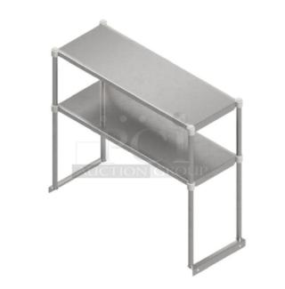 BRAND NEW! John Boos Commercial Stainless Steel 48"x12" Table-Mounted Flat-Top Double Over Shelf! Model: OSE26FK-1248!