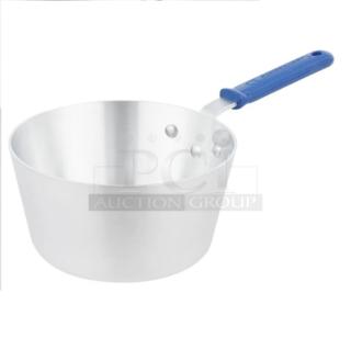 BRAND NEW! Vollrath Wear-Ever Series Commercial Tapered Aluminum 3.75 Qt. Saucepan! With Blue Grip Handle! Model: 434312! 3X Your Bid!