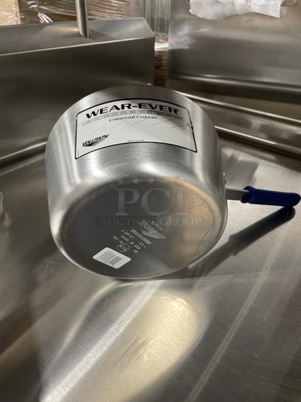 BRAND NEW! Vollrath Wear-Ever Series Commercial Tapered Aluminum 3.75 Qt. Saucepan! With Blue Grip Handle! Model: 434312! 3X Your Bid! - Image 6 of 8