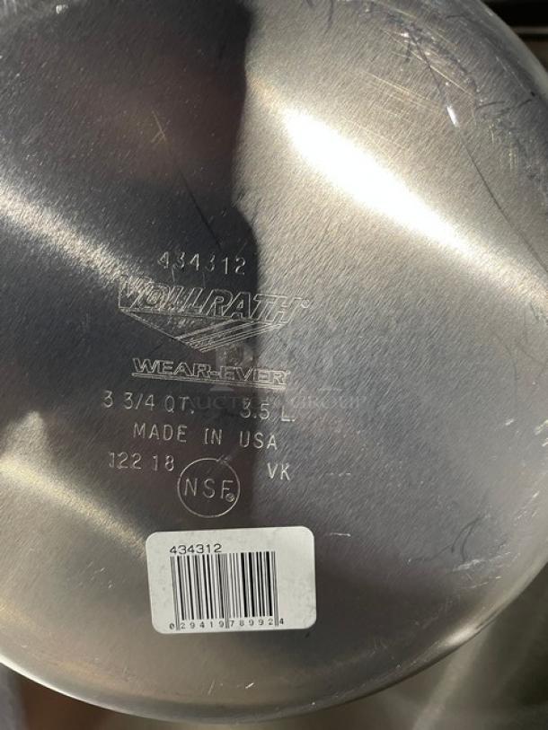BRAND NEW! Vollrath Wear-Ever Series Commercial Tapered Aluminum 3.75 Qt. Saucepan! With Blue Grip Handle! Model: 434312! 3X Your Bid! - Image 7 of 8