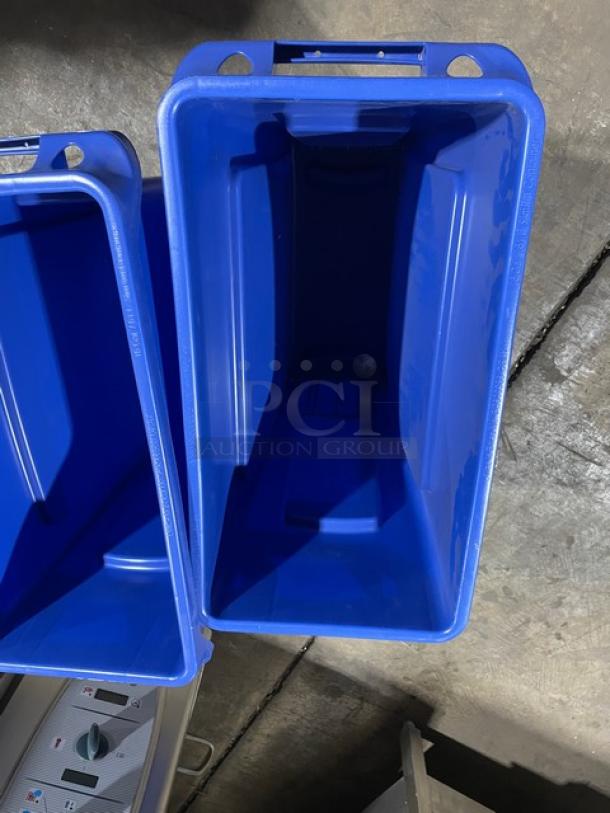 BRAND NEW! OUT OF THE BOX! Rubbermaid Slim Jim Series Commercial Blue Rectangular 16 Gal. Trash/Waste Bin! Model: 1971257! 2X Your Bid! - Image 5 of 8