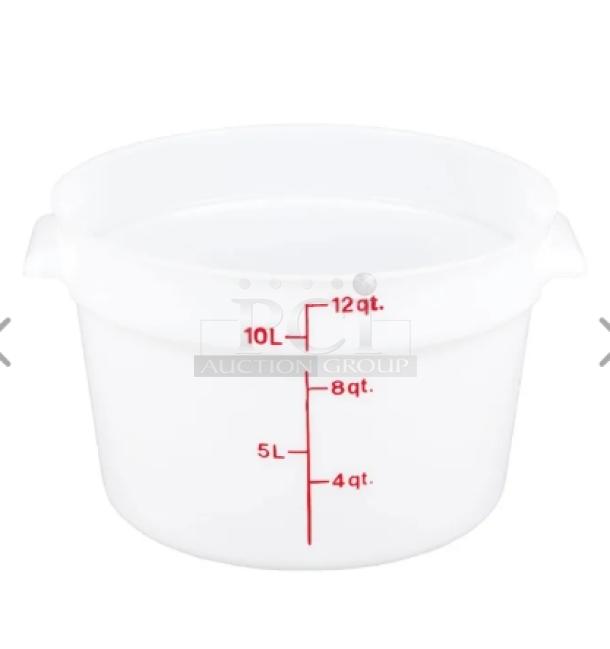 BRAND NEW! Cambro Commercial White Round 12 Qt. Food Storage Container! Model: RFS12148! 6X Your Bid! - Image 1 of 6