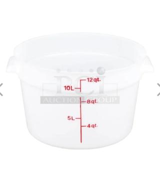 BRAND NEW! Cambro Commercial White Round 12 Qt. Food Storage Container! Model: RFS12148! 6X Your Bid!