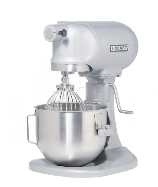 BRAND NEW! Hobart Commercial Gray Electric Powered Countertop/Stand/Bench Heavy-Duty Gear Driven 5 Qt. Planetary Mixer! With Flat Beater, Wire Whip & Dough Hook Attachments! With Stainless Steel Mixing Bowl! Model: N50-60 SN: 311649920! - Image 1 of 10