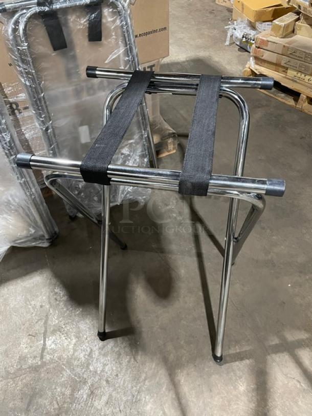 BRAND NEW! Commercial Chrome-Plated Folding Double-Bar Tray Stand! 3X Your Bid! - Image 5 of 7