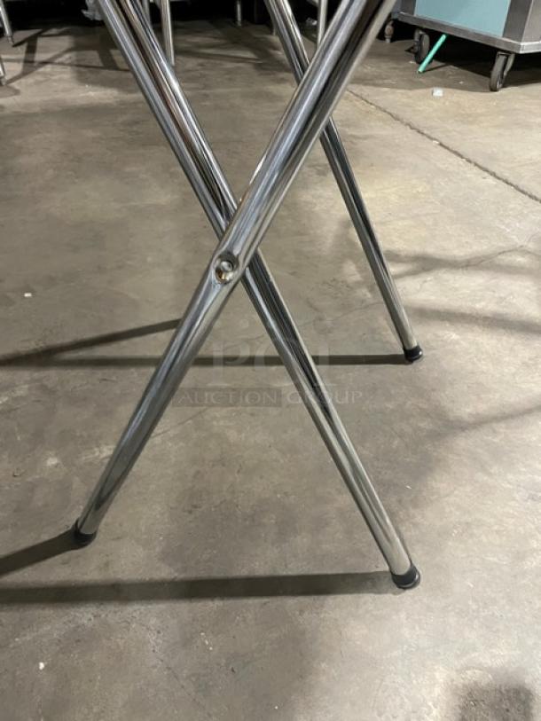BRAND NEW! Commercial Chrome-Plated Folding Double-Bar Tray Stand! 3X Your Bid! - Image 7 of 7