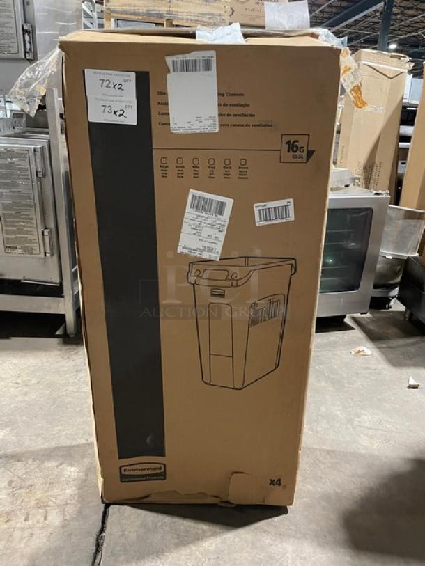 BRAND NEW! Rubbermaid Slim Jim Series Commercial Blue Rectangular 16 Gal. Trash/Waste Bin! Model: 1971257! 2X Your Bid! - Image 2 of 10