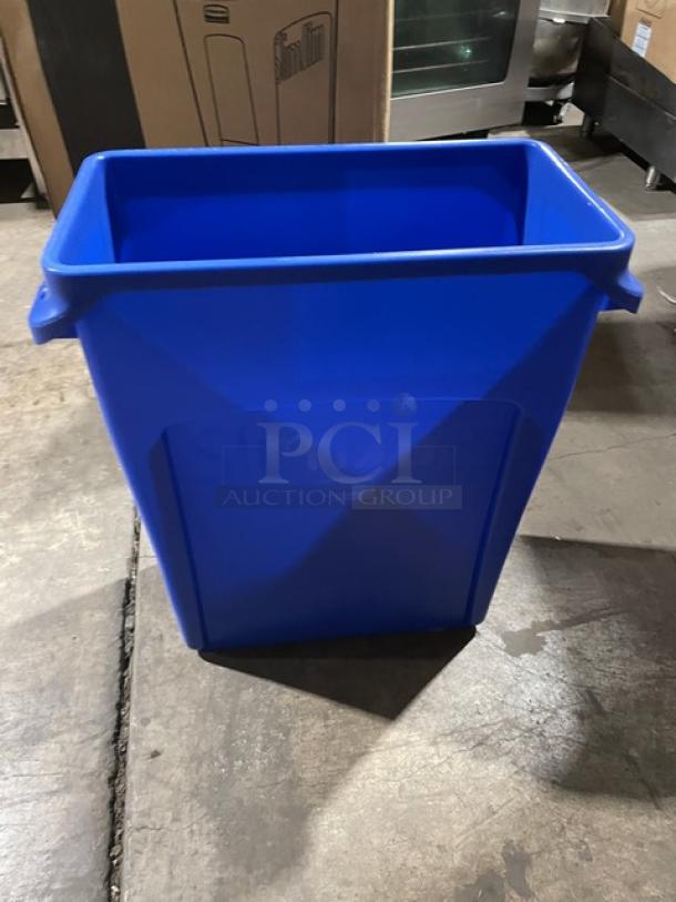 BRAND NEW! Rubbermaid Slim Jim Series Commercial Blue Rectangular 16 Gal. Trash/Waste Bin! Model: 1971257! 2X Your Bid! - Image 6 of 10
