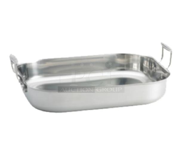 BRAND NEW! TableCraft Commercial Stainless Steel Rectangular 6 Qt. Roasting Pan! With Handles! Model: CW2032! 4X Your Bid! - Image 1 of 10