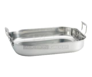 BRAND NEW! TableCraft Commercial Stainless Steel Rectangular 6 Qt. Roasting Pan! With Handles! Model: CW2032! 4X Your Bid!