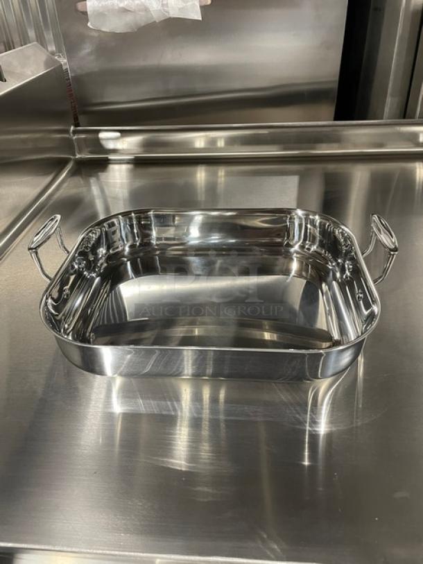 BRAND NEW! TableCraft Commercial Stainless Steel Rectangular 6 Qt. Roasting Pan! With Handles! Model: CW2032! 4X Your Bid! - Image 5 of 10
