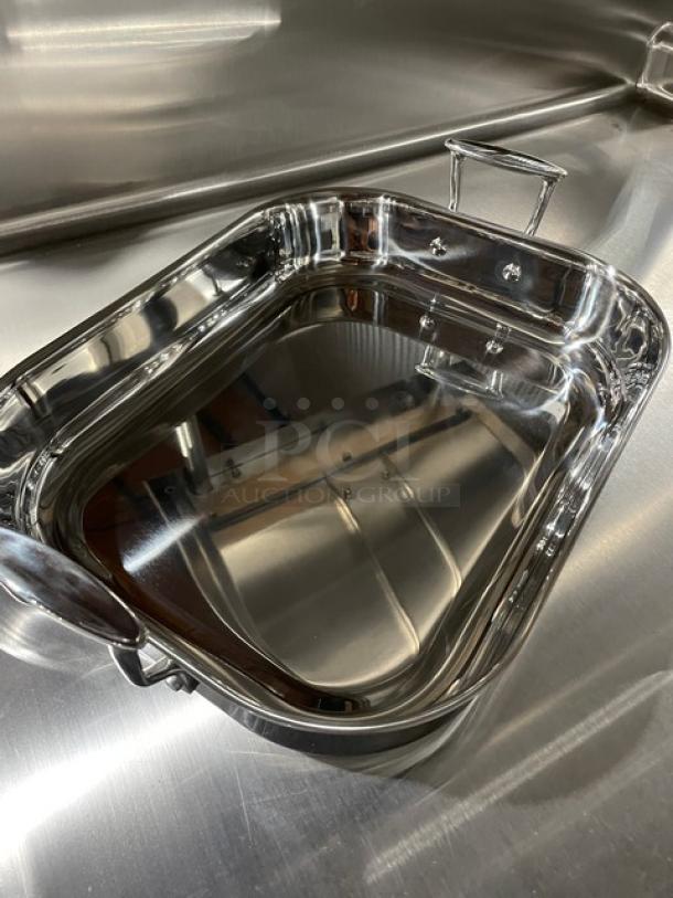 BRAND NEW! TableCraft Commercial Stainless Steel Rectangular 6 Qt. Roasting Pan! With Handles! Model: CW2032! 4X Your Bid! - Image 9 of 10