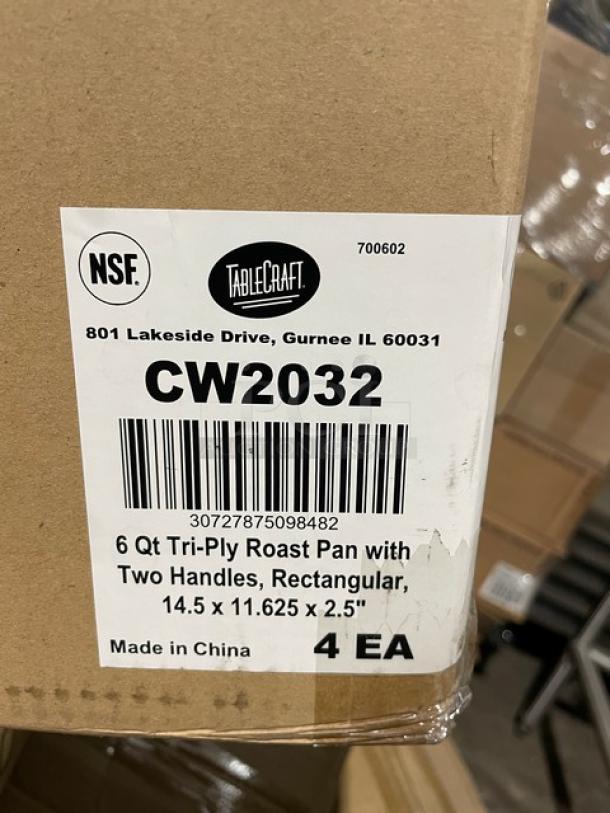 BRAND NEW! TableCraft Commercial Stainless Steel Rectangular 6 Qt. Roasting Pan! With Handles! Model: CW2032! 4X Your Bid! - Image 10 of 10