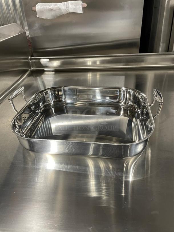 BRAND NEW! TableCraft Commercial Stainless Steel Rectangular 6 Qt. Roasting Pan! With Handles! Model: CW2032! 4X Your Bid! - Image 6 of 10