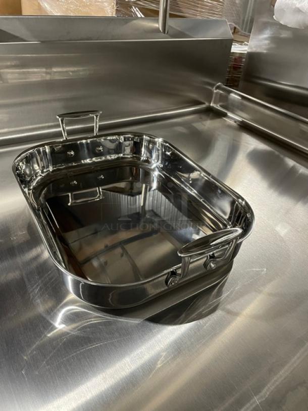 BRAND NEW! TableCraft Commercial Stainless Steel Rectangular 6 Qt. Roasting Pan! With Handles! Model: CW2032! 4X Your Bid! - Image 7 of 10