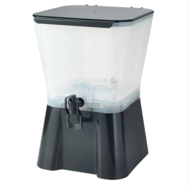 BRAND NEW! Winco Commercial Black 3 Gal. Countertop Hands-Free Square Beverage Dispenser! With Stain-Resistant Server! Model: PBD-3SK! 2X Your Bid! - Image 1 of 6