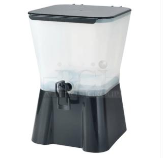 Winco PBD-3SK 3 Gal. hands-free beverage dispenser, black base, stain-resistant, brand new, commercial use.